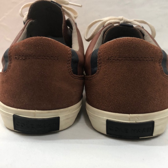 Cole Haan Cognac Leather Low Sneakers Size 11.5 - Picture 4 of 8